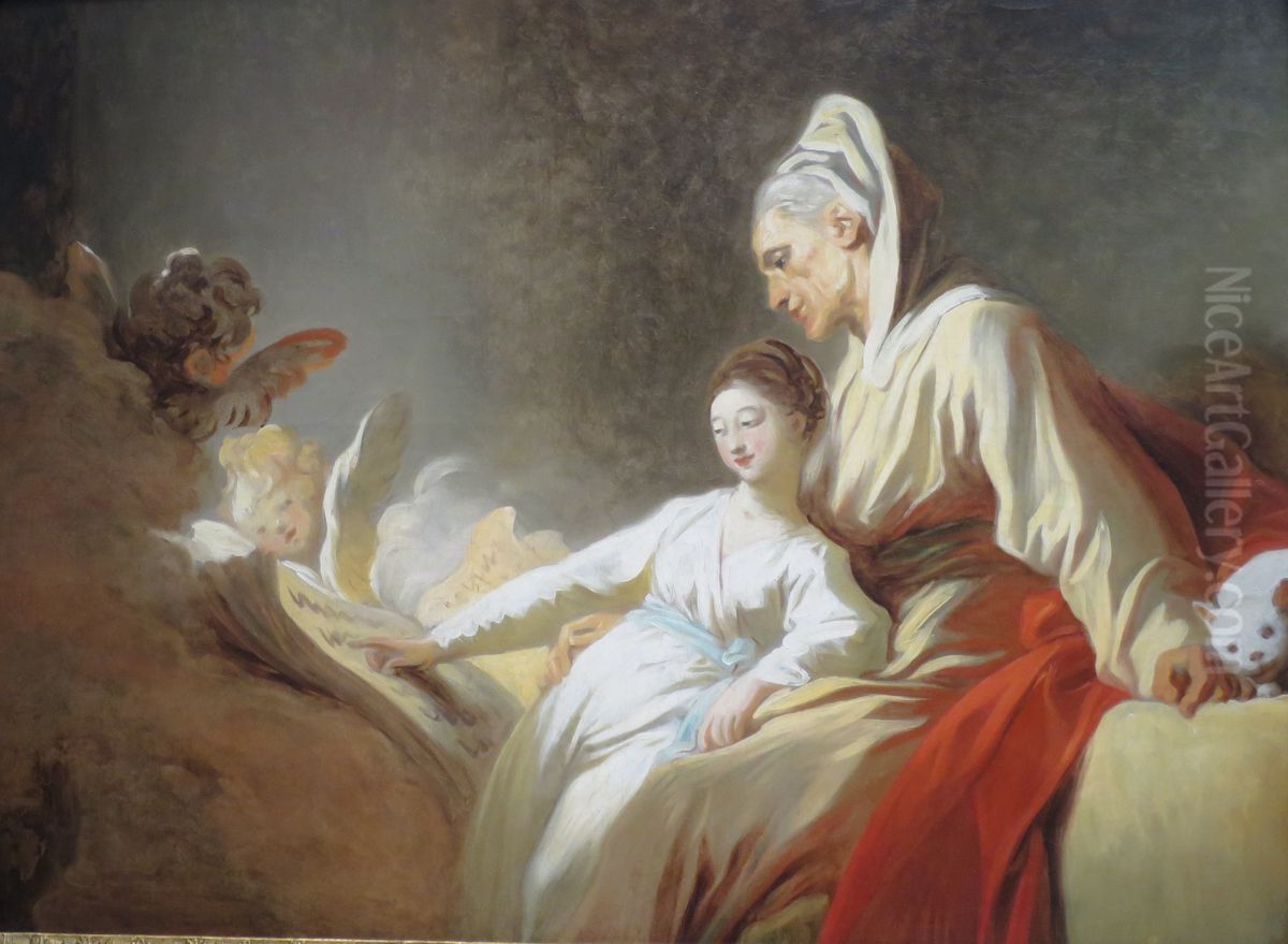 Education of the Virgin Oil Painting by Jean-Honore Fragonard