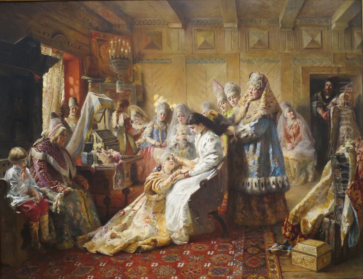 Pod venec Oil Painting by Konstantin Makovsky