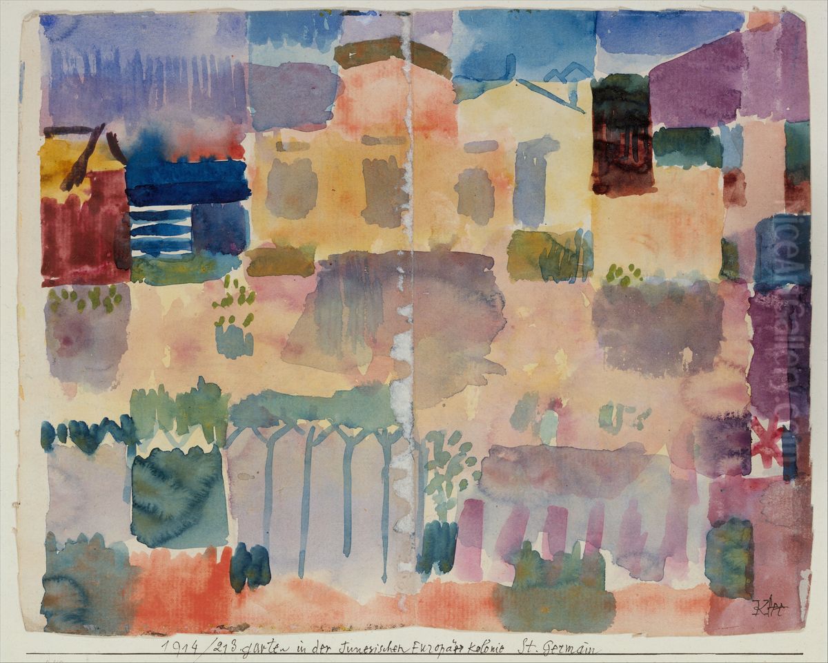 Garden in St. Germain, The European Quarter Near Tunis Oil Painting by Paul Klee