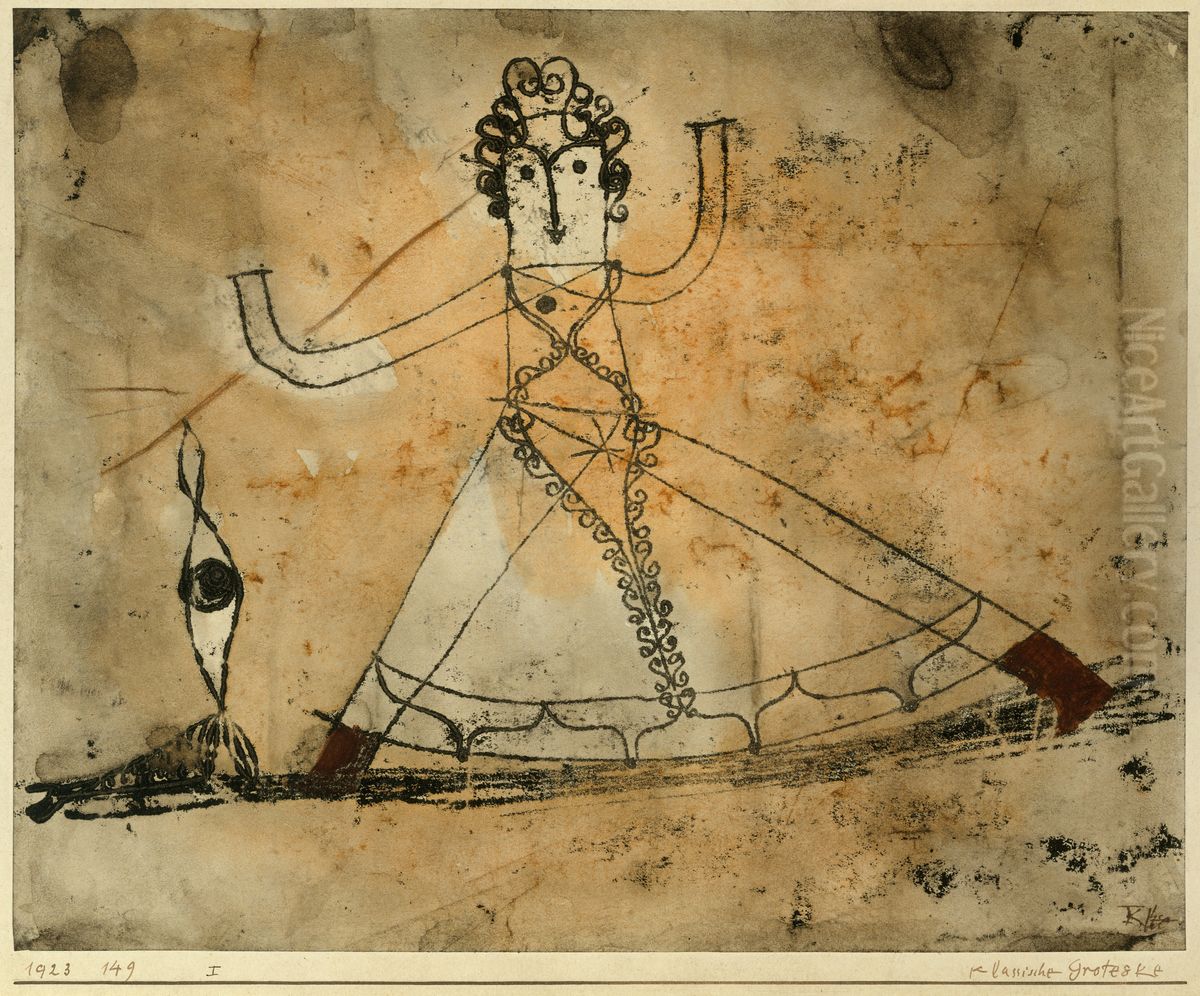 Classical Grotesque Oil Painting by Paul Klee