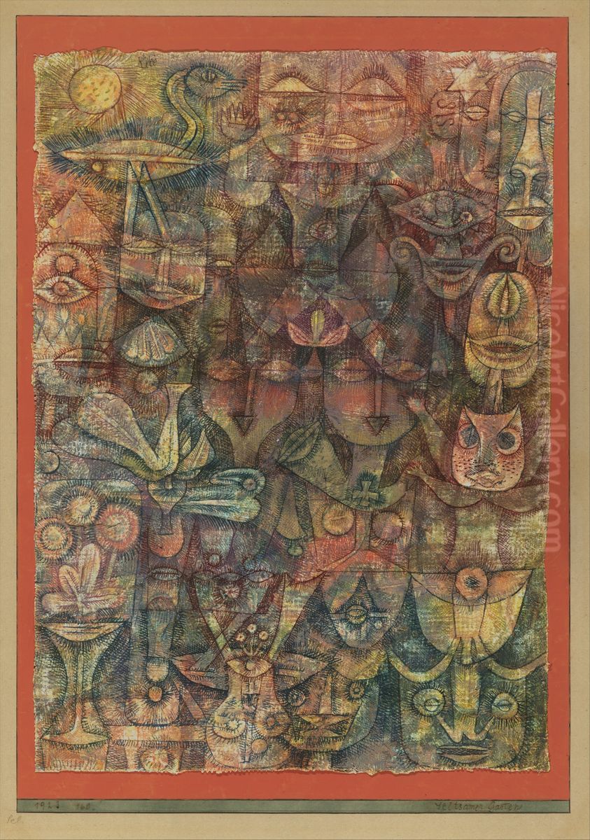 Strange Garden Oil Painting by Paul Klee