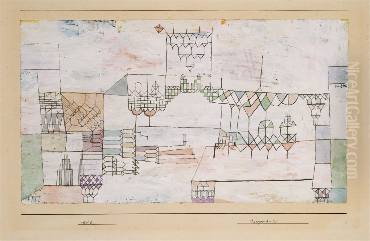 Great Hall for Singers Oil Painting by Paul Klee