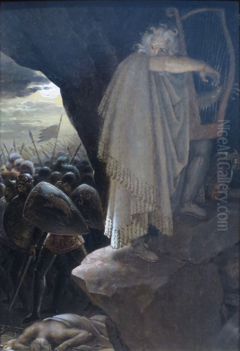 The Bard Oil Painting by Anne-Louis Girodet de Roucy-Triosson