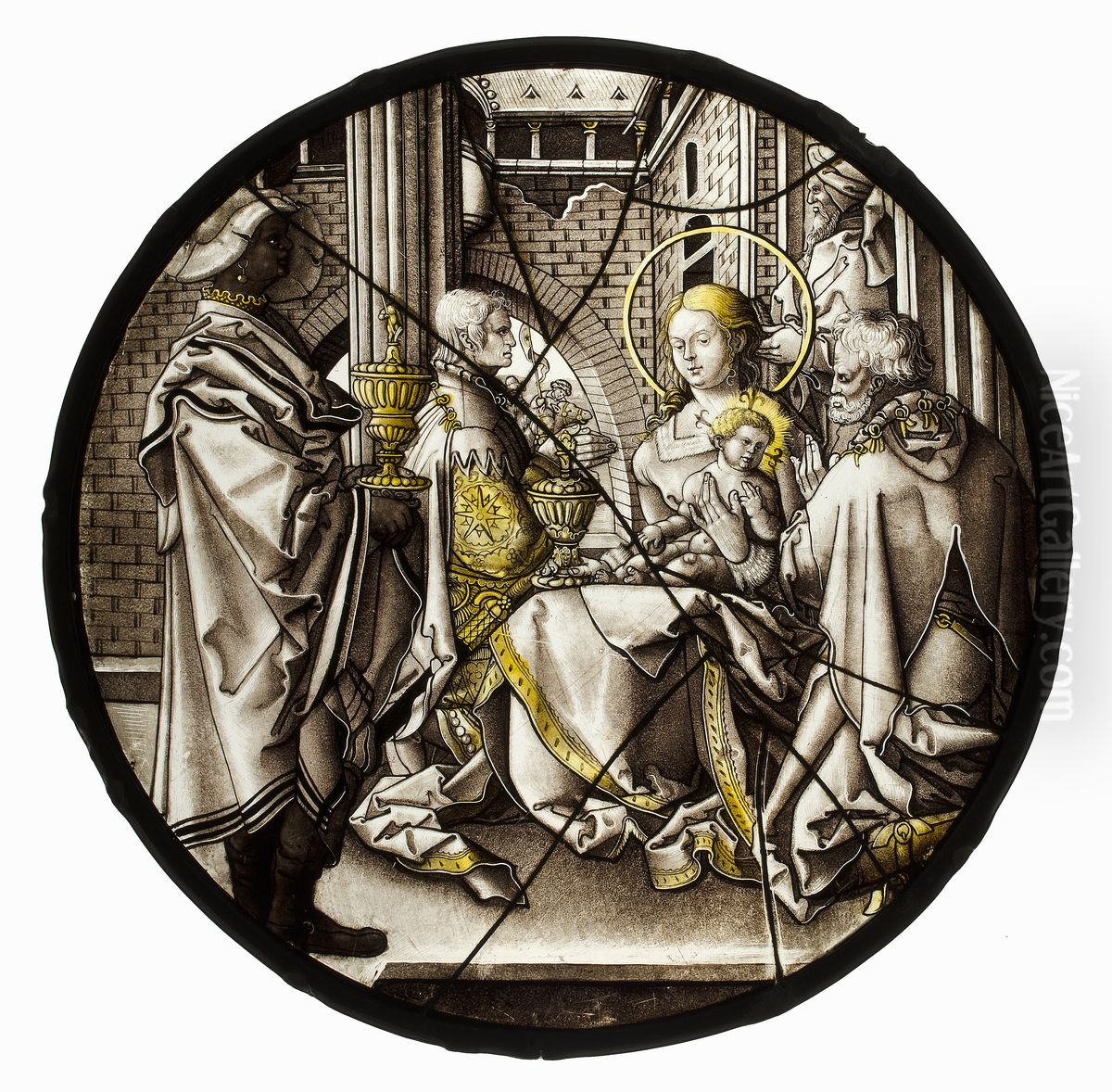 Roundel with Adoration of the Magi Oil Painting by Heinrich Aldegrever