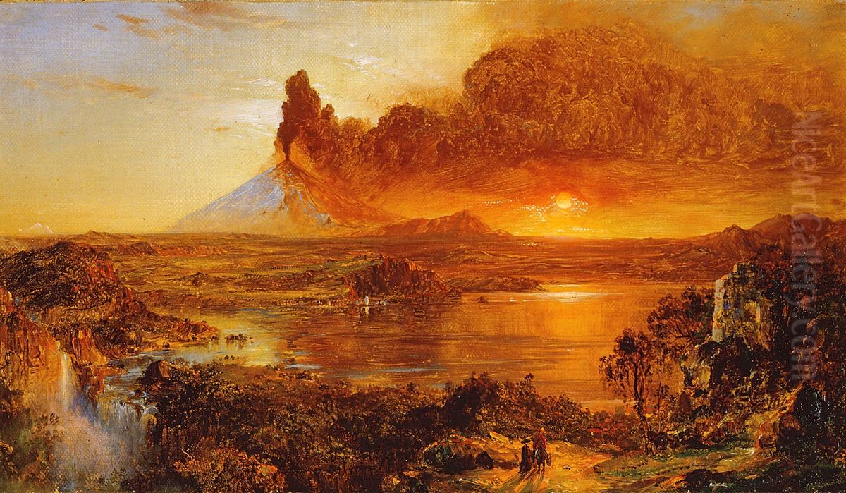 Eruption at Cotopaxi Oil Painting by Frederic Edwin Church