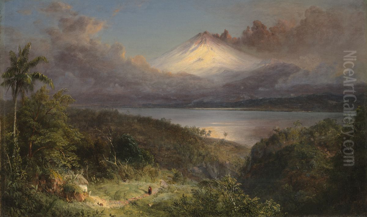 View of Cotopaxi Oil Painting by Frederic Edwin Church