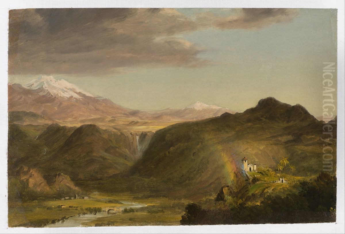 South American Landscape Oil Painting by Frederic Edwin Church