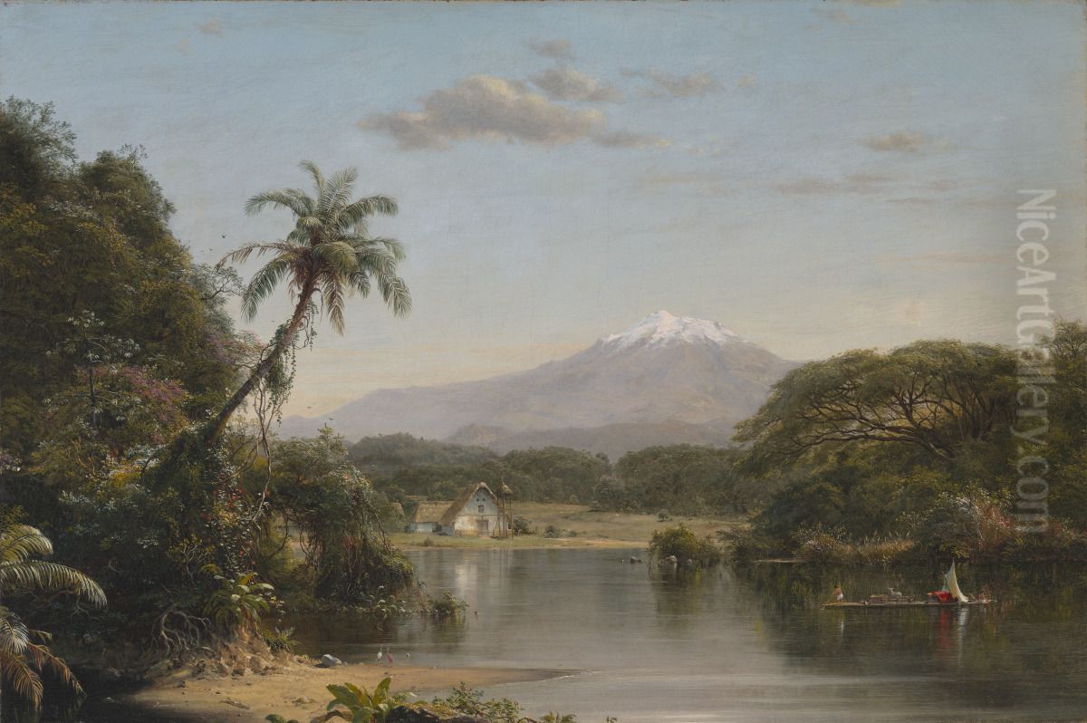 View on the Magdalena River Oil Painting by Frederic Edwin Church