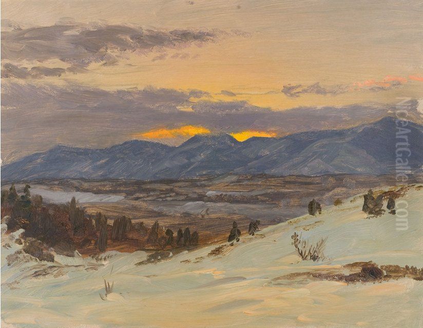 Winter Twilight from Olana Oil Painting by Frederic Edwin Church