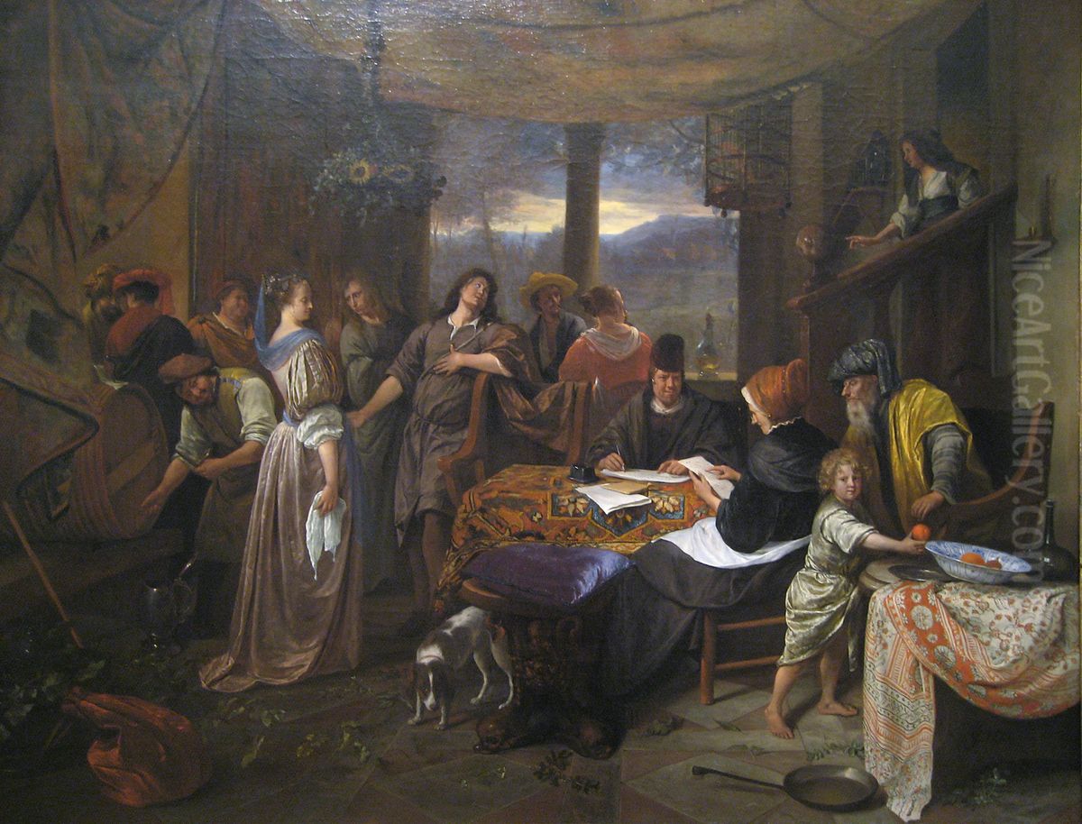 The Marriage Contract Oil Painting by Jan Steen