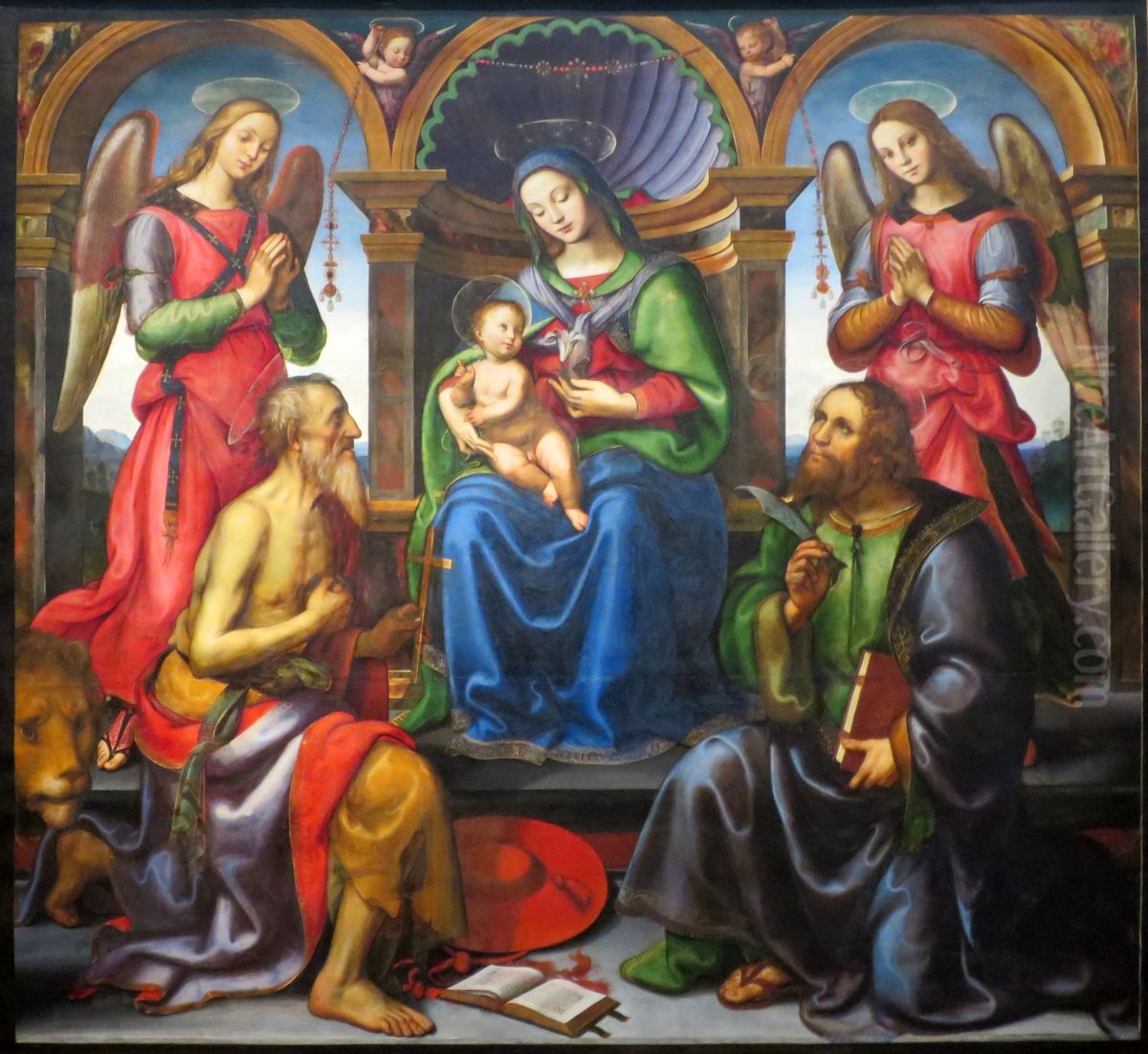 madonna in trono con santi Oil Painting by Raffaellino del Garbo