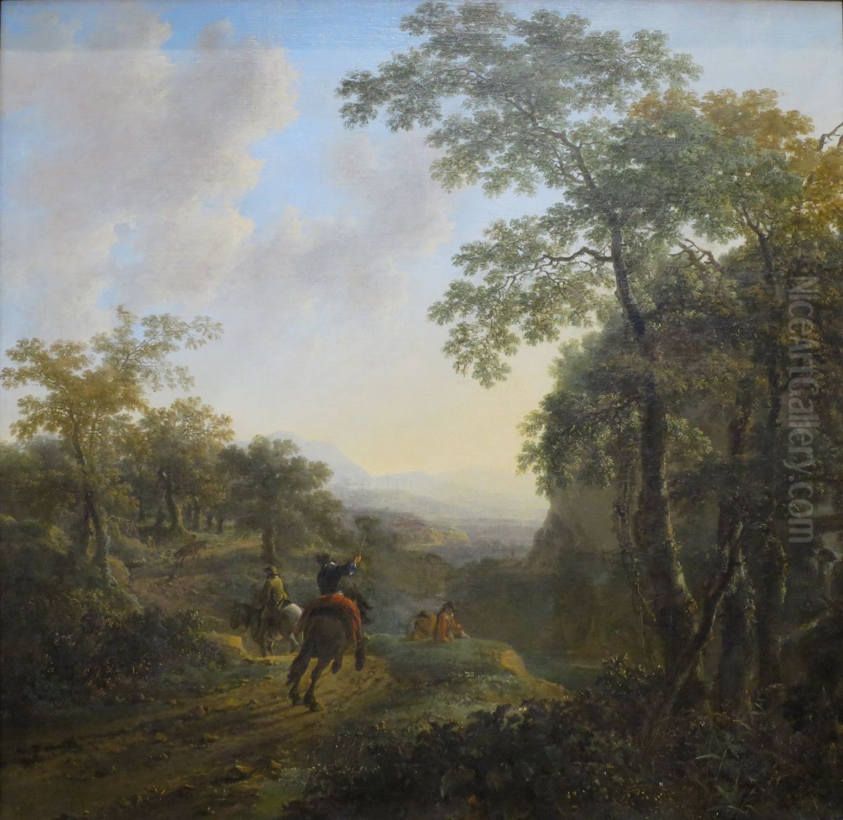Italian Landscape with Horsemen Oil Painting by Jan Both