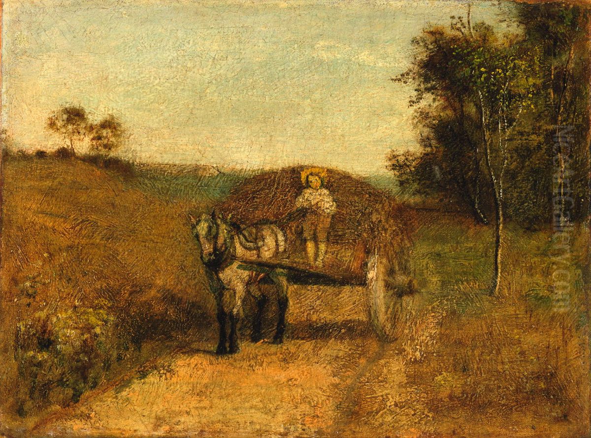 Boy Driving a Wagon Oil Painting by Albert Pinkham Ryder
