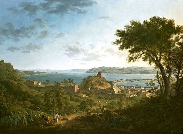 Vue de Messine Oil Painting by Alexandre-Hyacinthe Dunouy