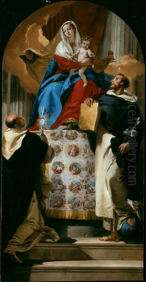 Virgin and Child with Saints Dominic and Hyacinth Oil Painting by Giovanni Battista Tiepolo