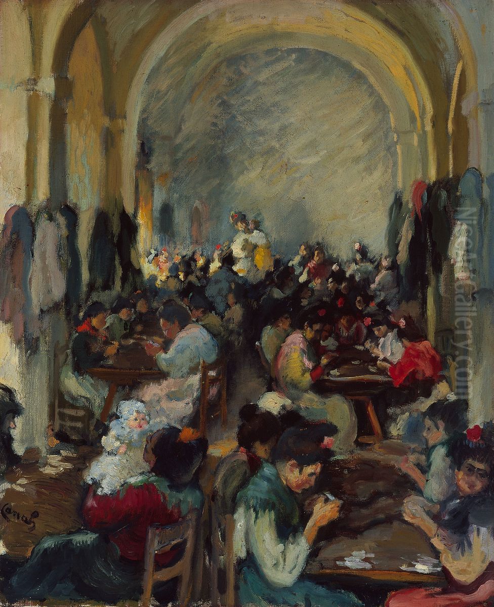 Cigar Making in Seville Oil Painting by Ricard Canals