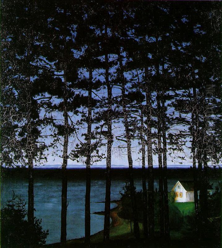 Fisherman's Cottage Oil Painting by Harald Oscar Sohlberg