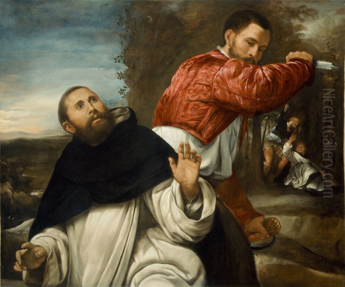 The Death of St. Peter Martyr Oil Painting by Giovanni Girolamo Savoldo