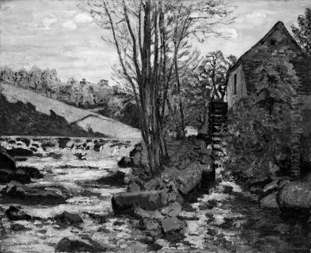 Mill of Pont Maupuit Oil Painting by Armand Guillaumin