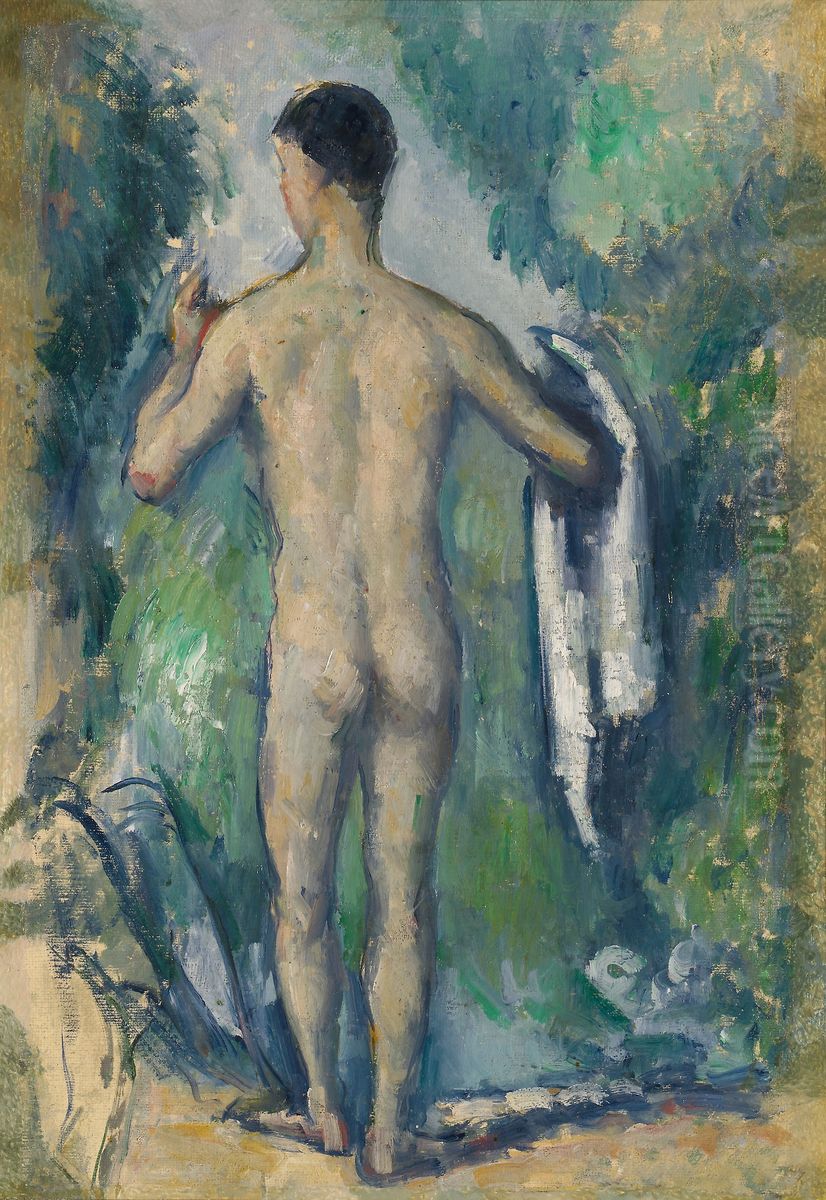 Standing Bather, Seen from the Back Oil Painting by Paul Cezanne
