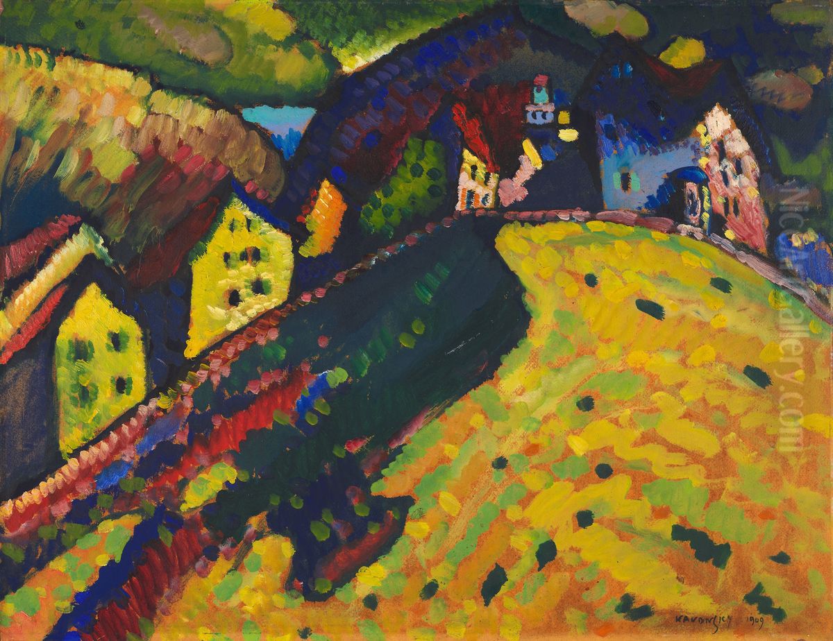 Houses at Murnau Oil Painting by Wassily Kandinsky