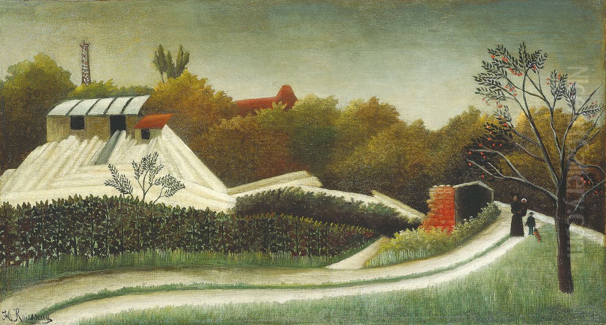 Sawmill, Outskirts of Paris Oil Painting by Henri Julien Rousseau