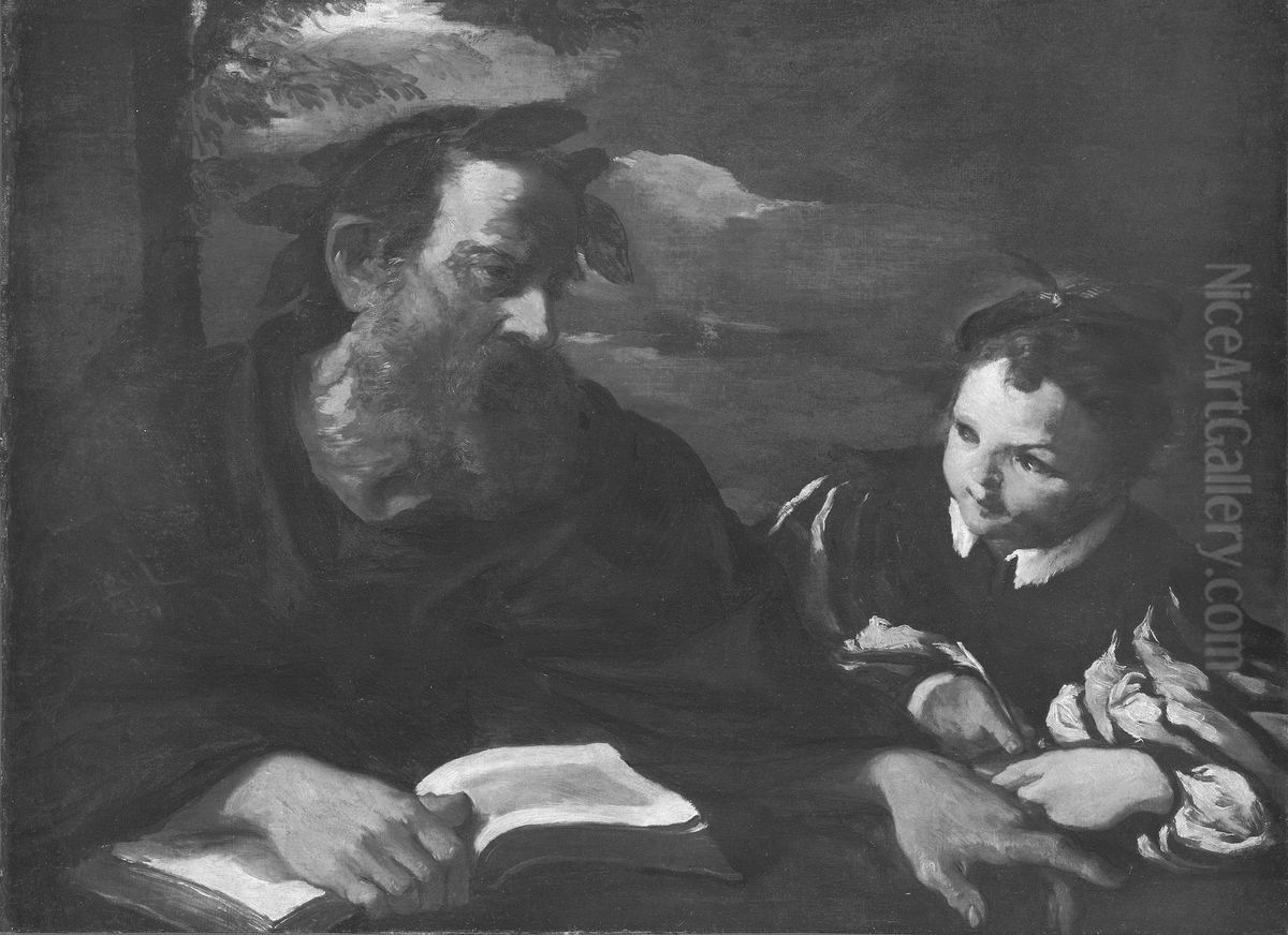 Homer Dictating Oil Painting by Pier Francesco Mola