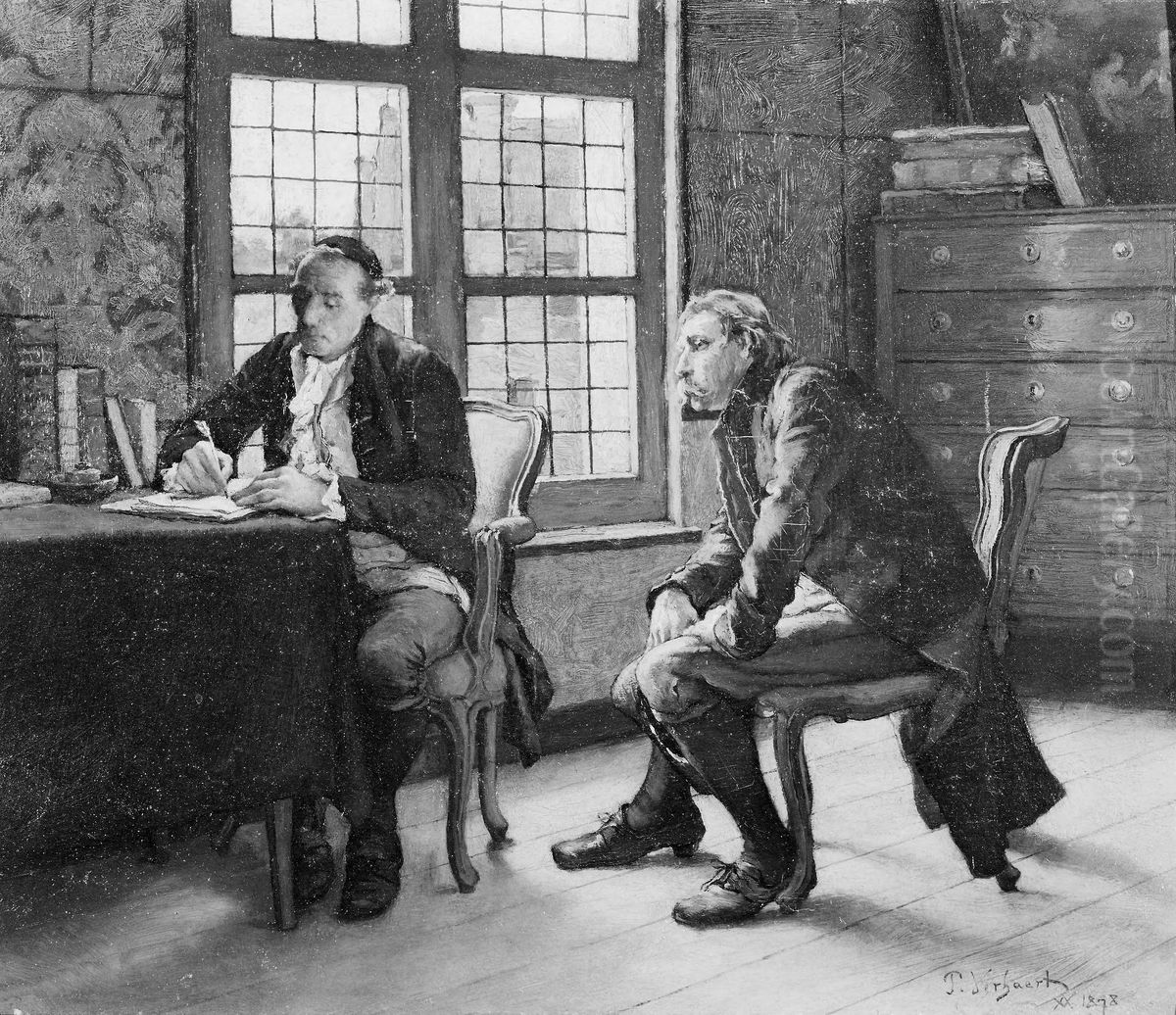 At the Justice of The Peace Oil Painting by Piet Verhaert