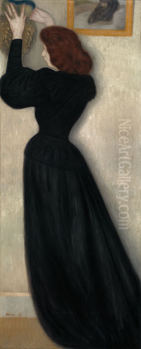Slender Woman with Vase Oil Painting by Jozsef Rippl-Ronai