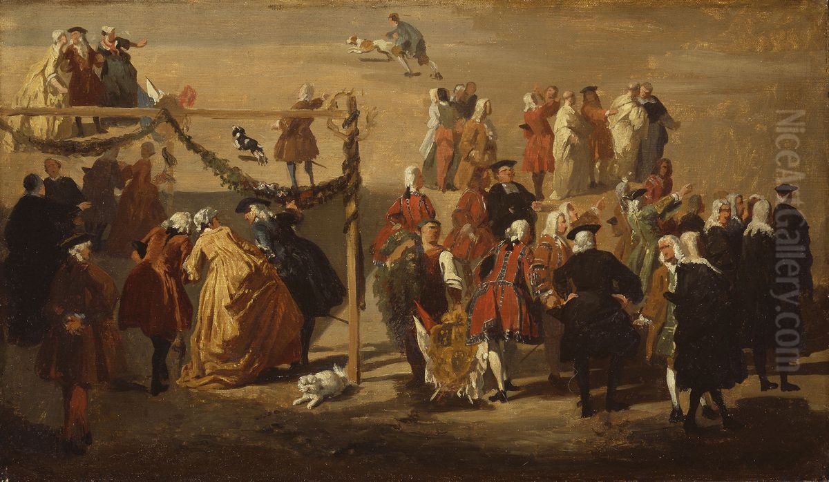 Festival in Piazza Navona Oil Painting by Giovanni Paolo Panini