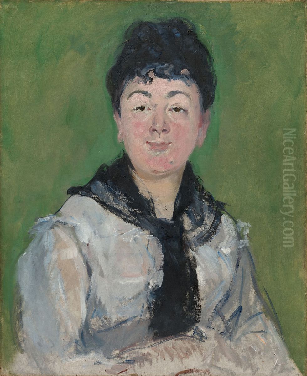 Portrait of a Woman with a Black Fichu Oil Painting by Edouard Manet