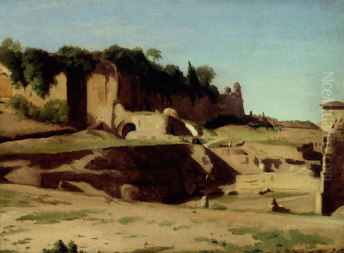 The Imperial Palace on the Palatine, Rome Oil Painting by Paul Flandrin