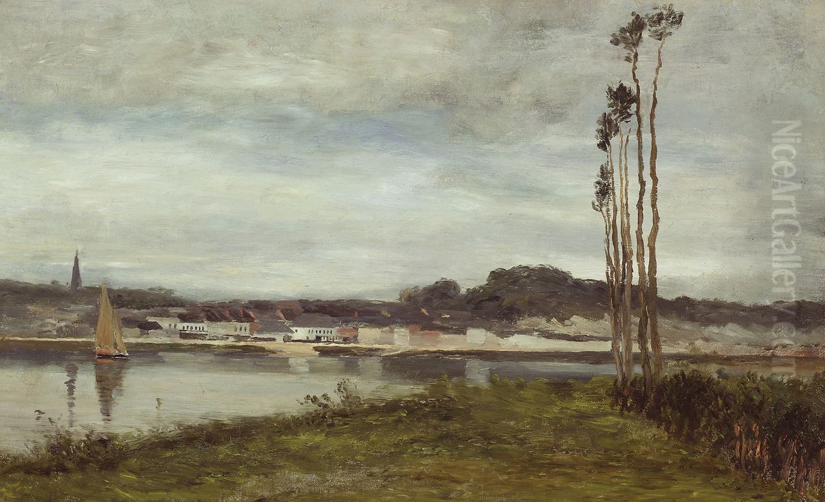 On the Seine Oil Painting by Homer Dodge Martin