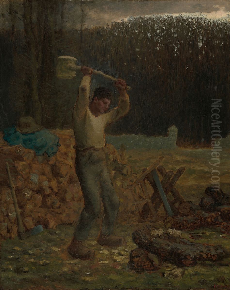 The Woodchopper Oil Painting by Jean-Francois Millet