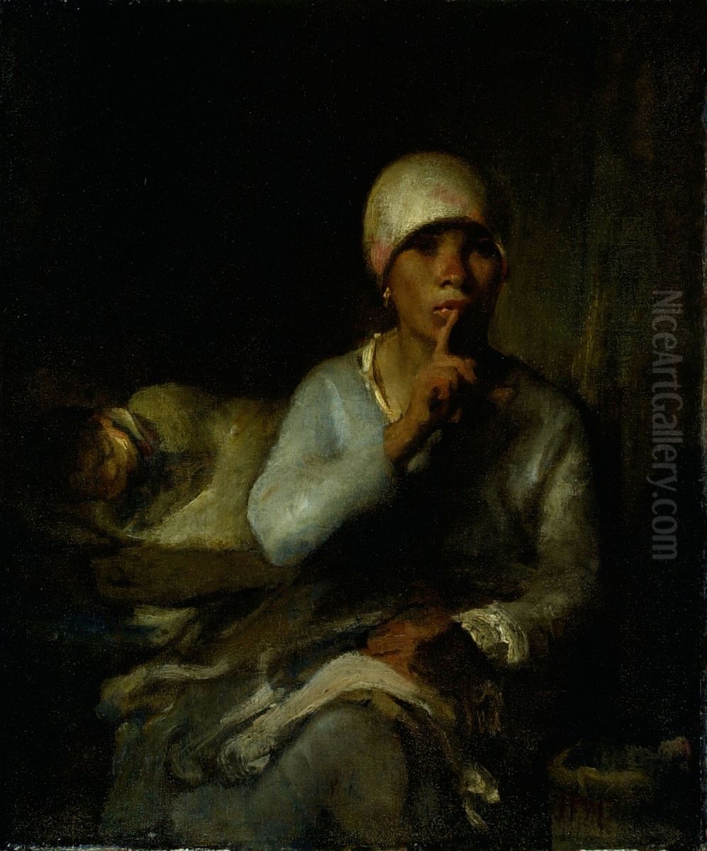 Woman and Child (Silence) Oil Painting by Jean-Francois Millet