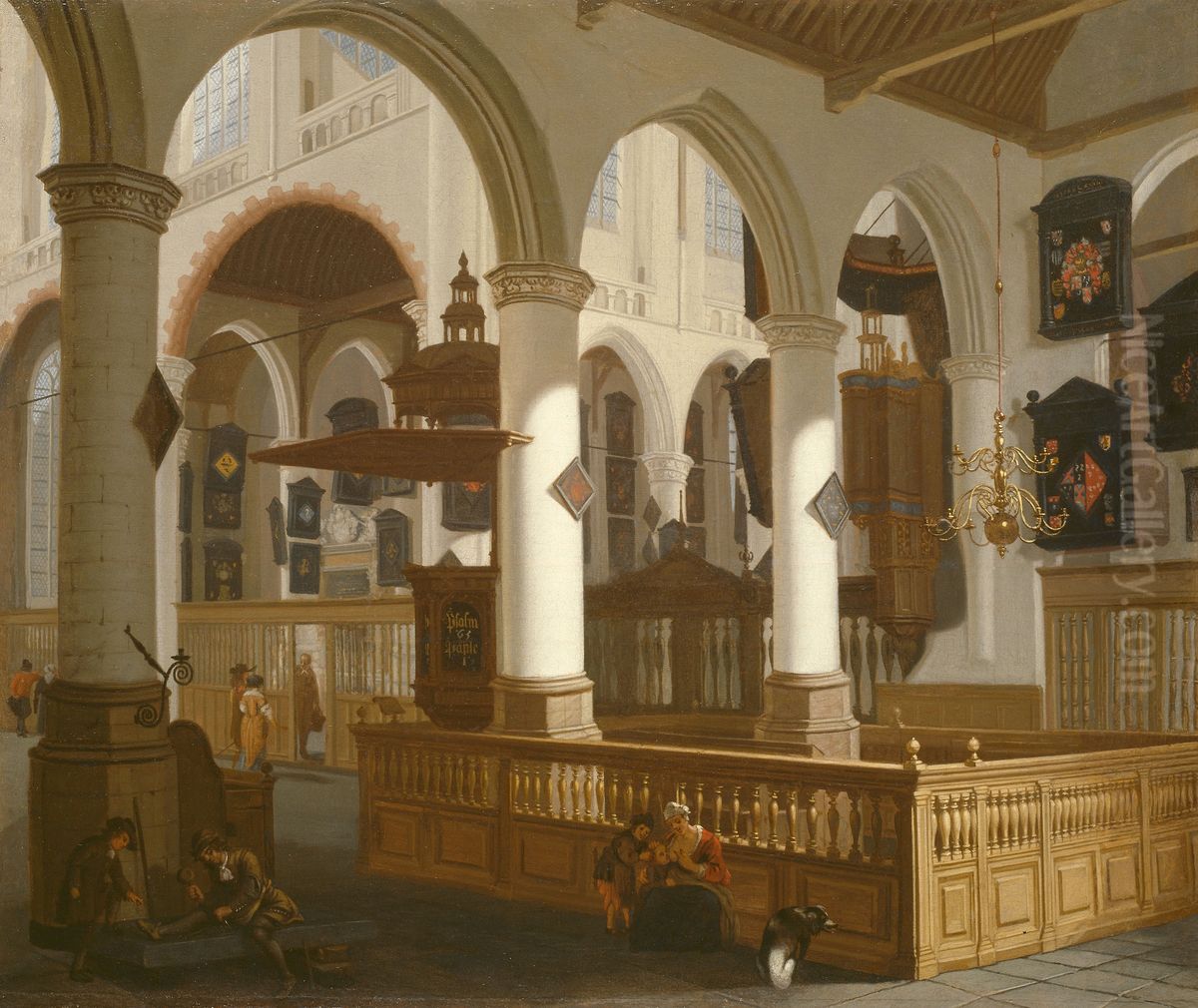 The Oude Kerk, Delft Oil Painting by Cornelis De Man