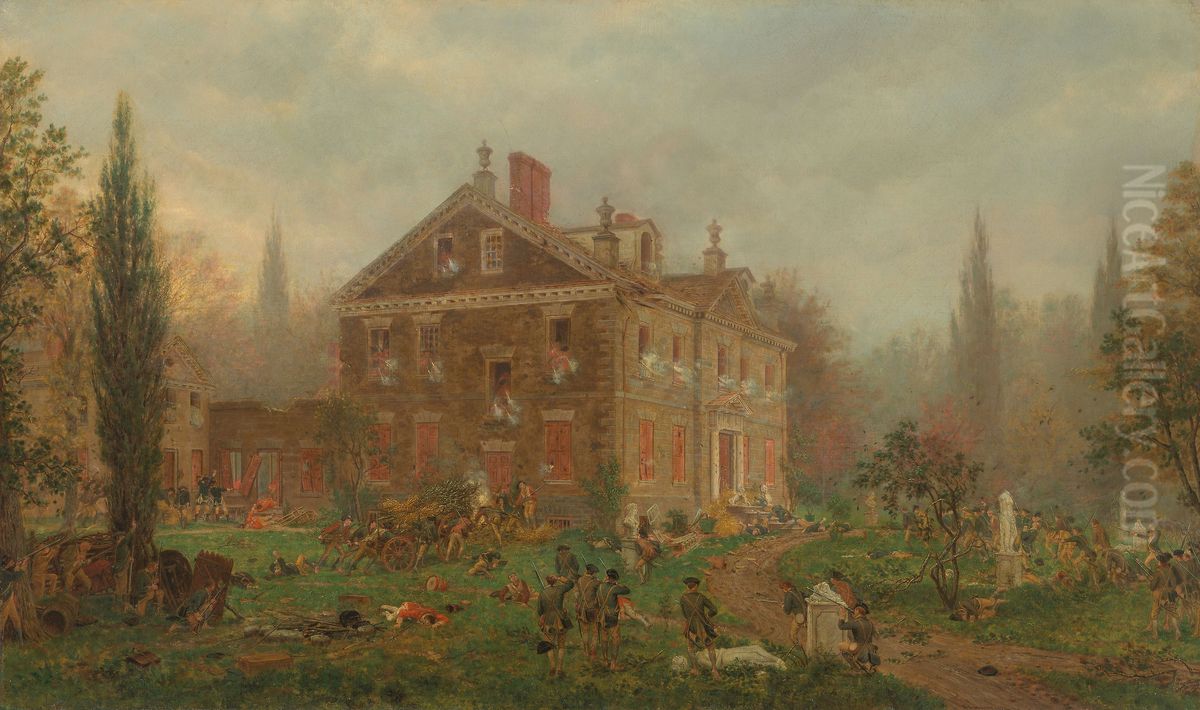 The Attack on Chew's House during the Battle of Germantown, 1777 Oil Painting by Edward Lamson Henry