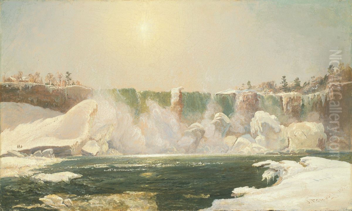 Niagara Falls in Winter Oil Painting by Jasper Francis Cropsey