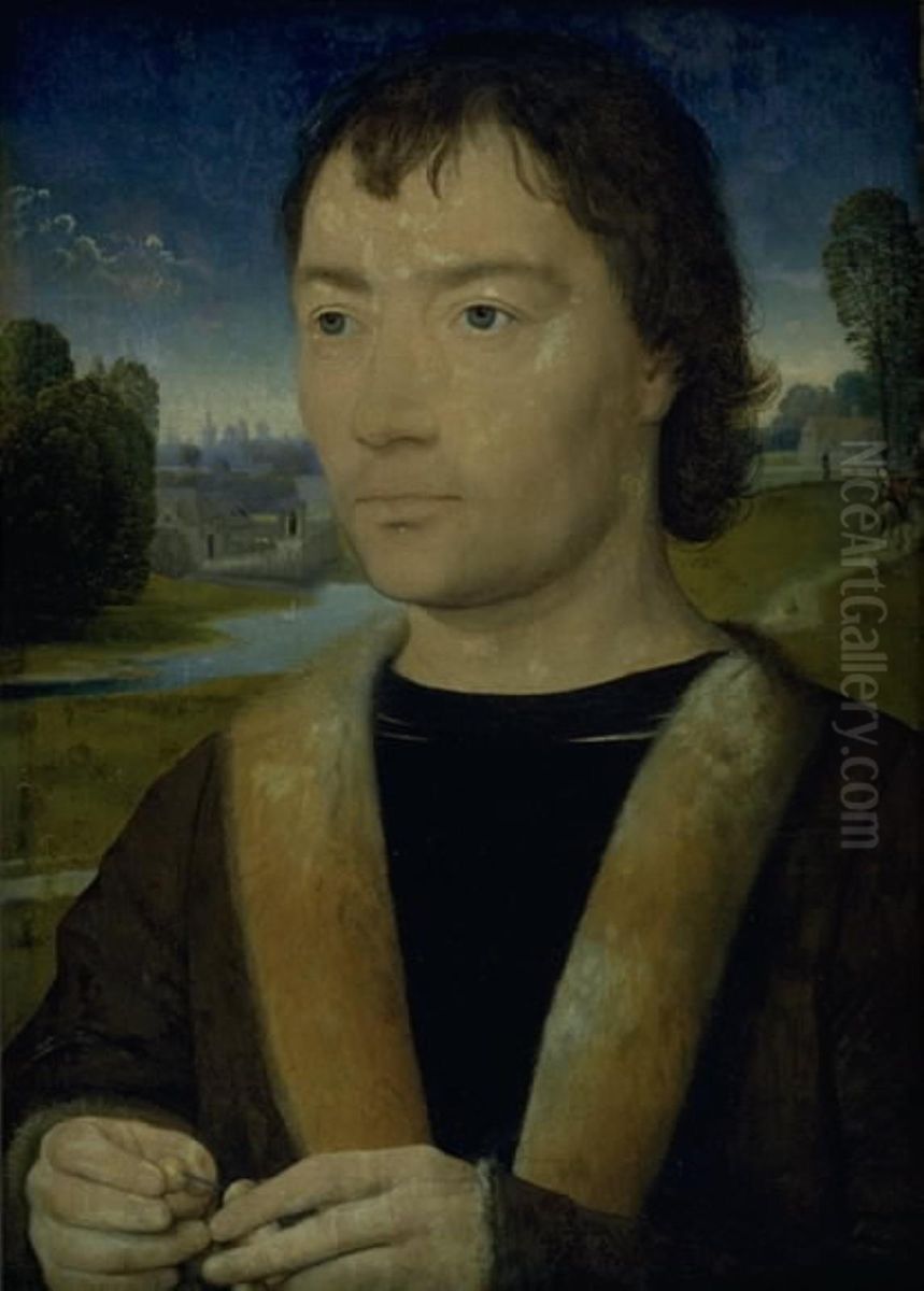 Home amb rosari Oil Painting by (manner of) Memling, Hans
