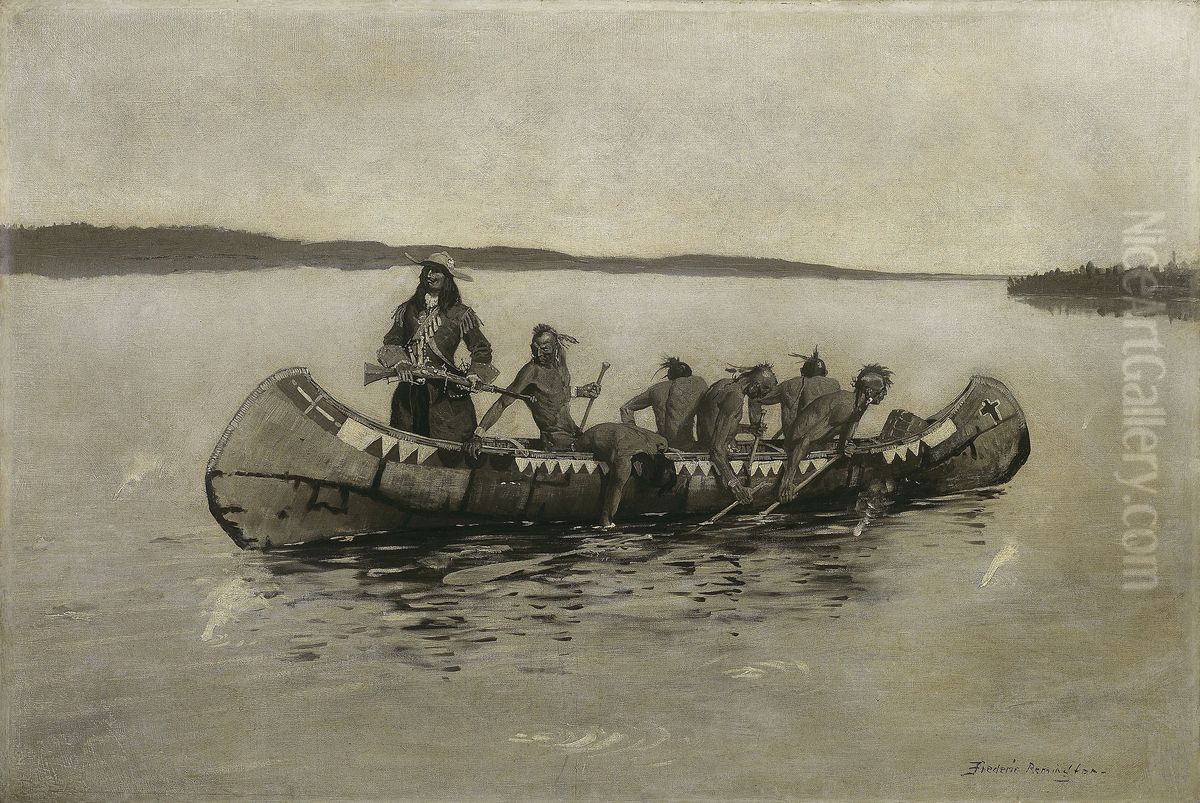 This Was a Fatal Embarkation Oil Painting by Frederic Remington