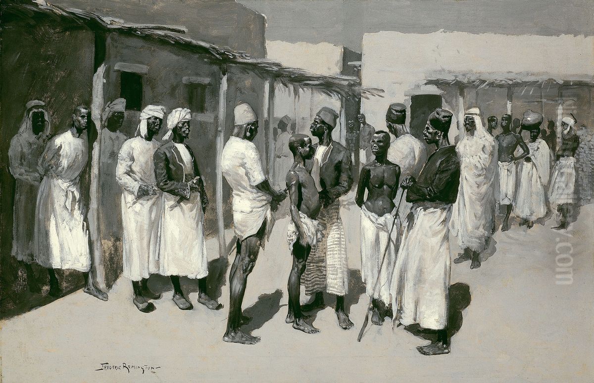 Slave Market Oil Painting by Frederic Remington