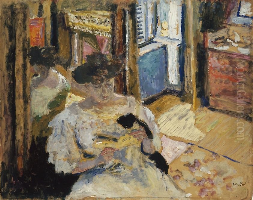 The Dressing-Room, Madame Hessel Reading at Amfreville Oil Painting by Jean-Edouard Vuillard