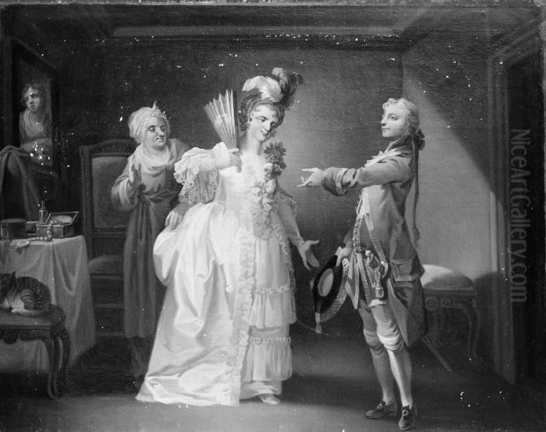 Den forvandlede Brudgom, 8. scene Oil Painting by Christian August Lorentzen