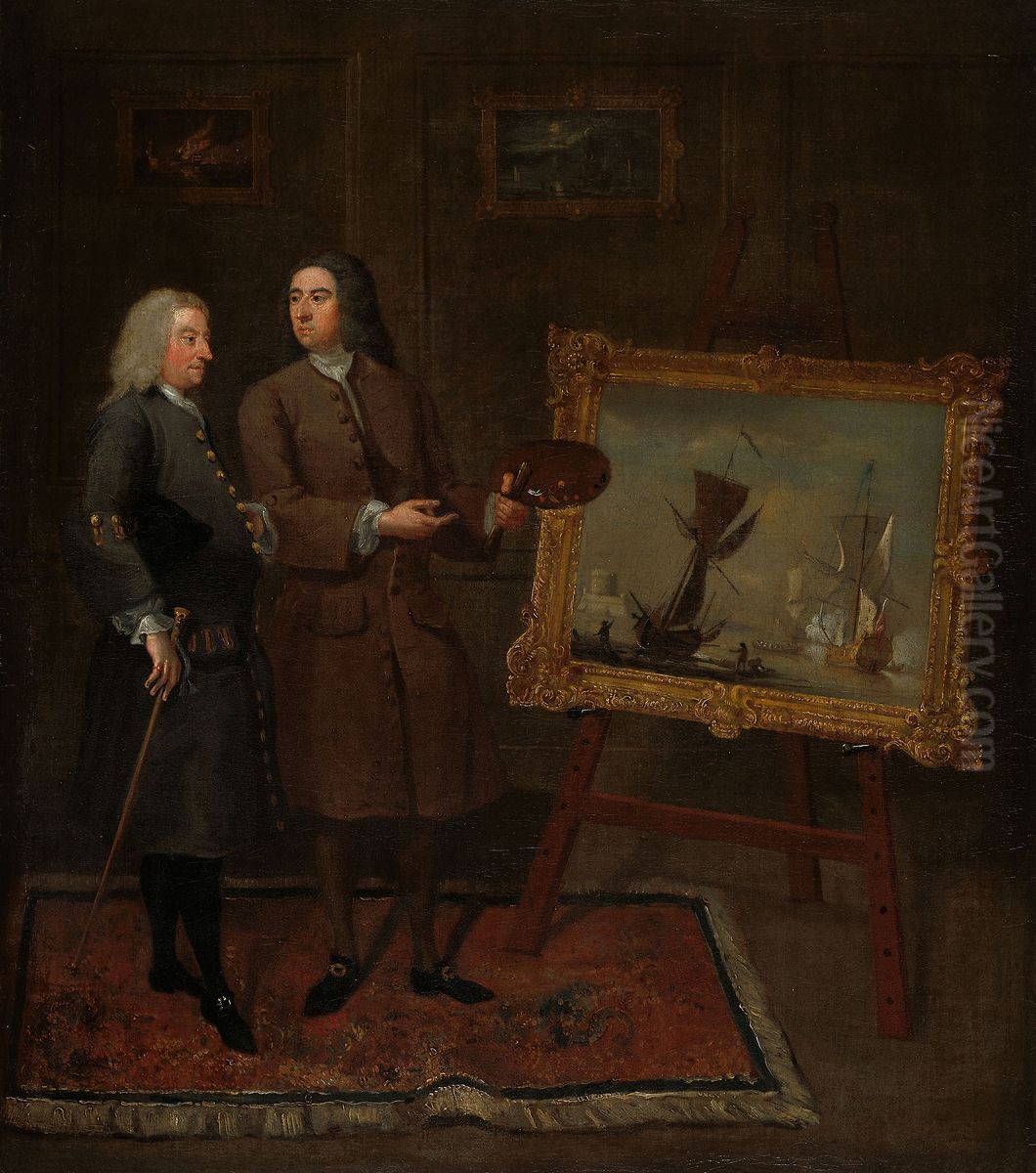 Thomas Walker and Peter Monamy Oil Painting by Gawen Hamilton
