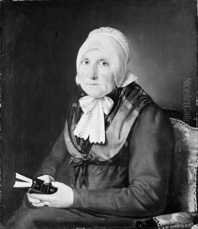 Maria Magdalena Jensen, nee Jessen, the Artist's Mother Oil Painting by Christian Albrecht Jensen