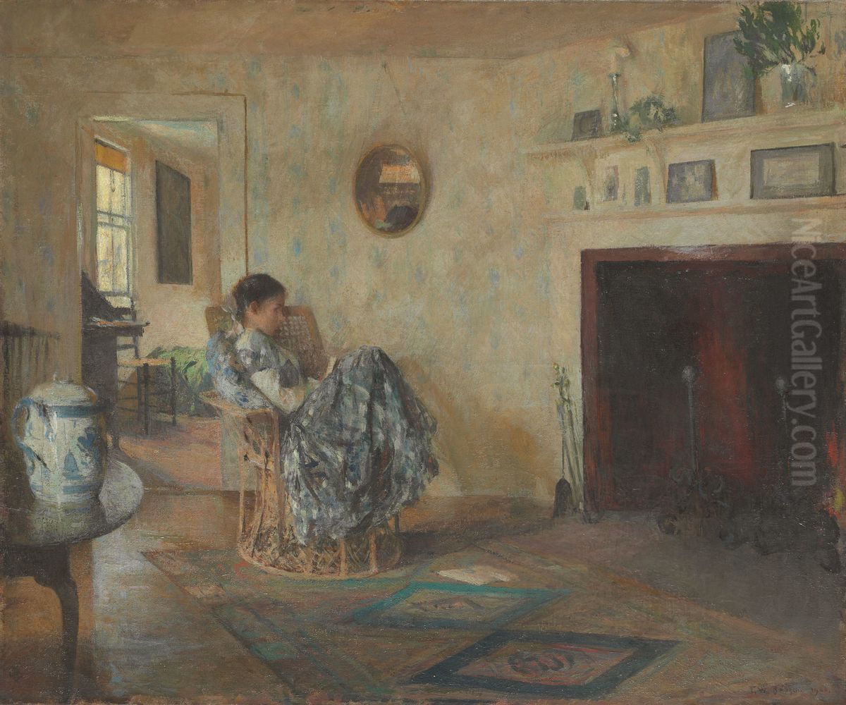 Rainy Day Oil Painting by Frank Weston Benson