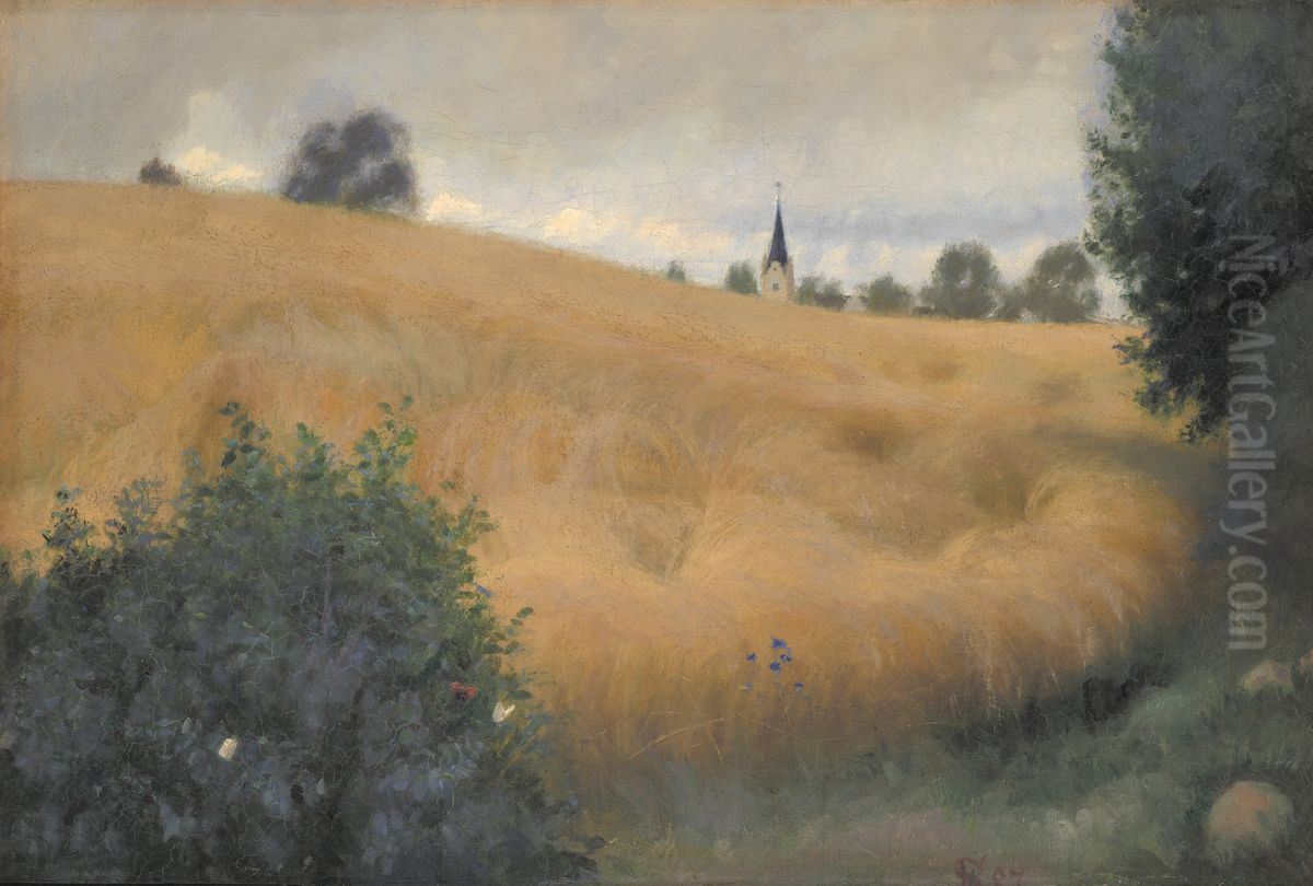 A Rye Field near Svanninge Oil Painting by Fritz Syberg