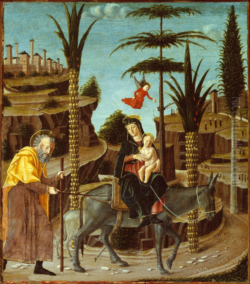 The Flight into Egypt Oil Painting by Bernardino Butinone