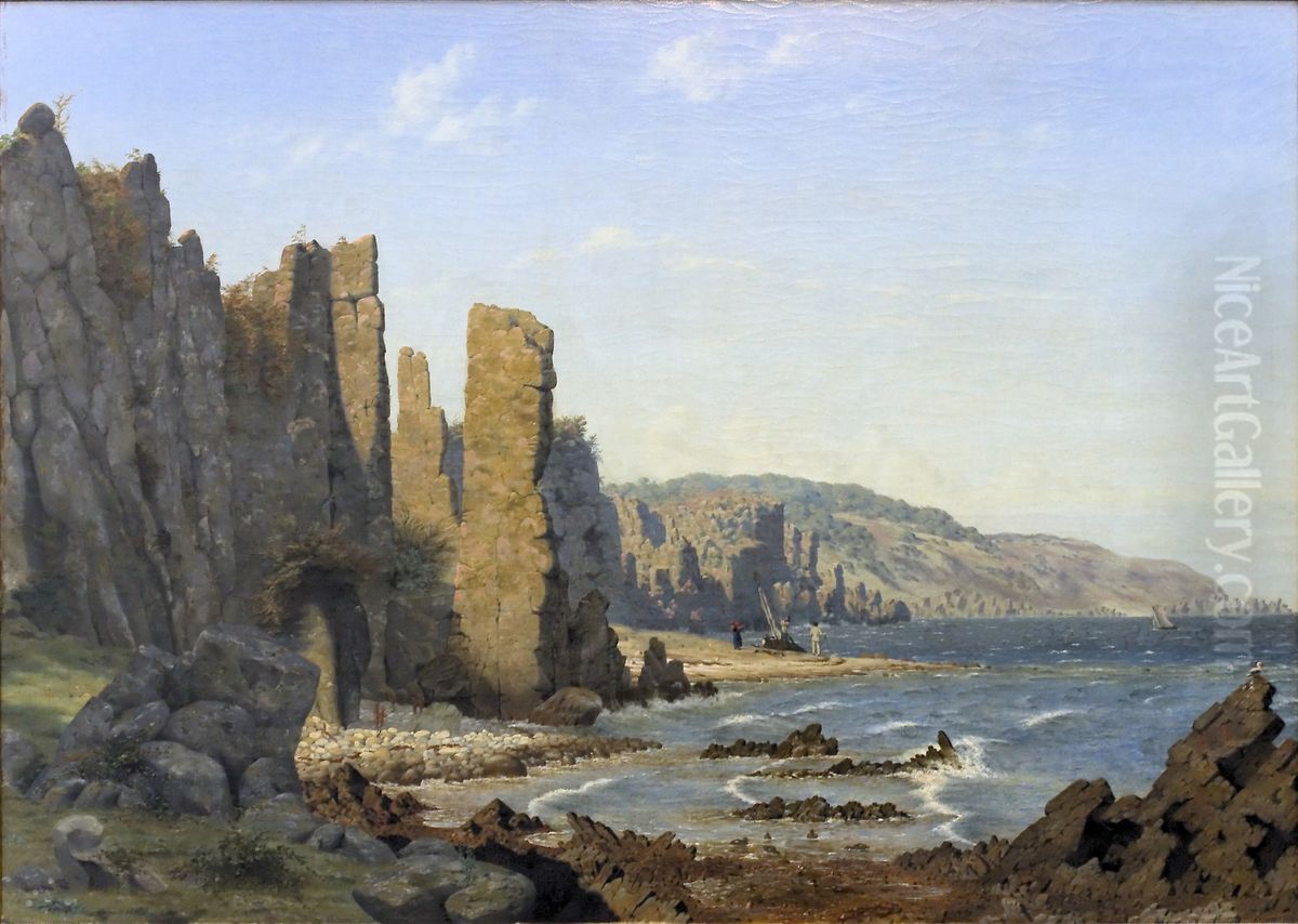 Lyseklippen ved Ro pa Bornholm Oil Painting by Vilhelm Kyhn