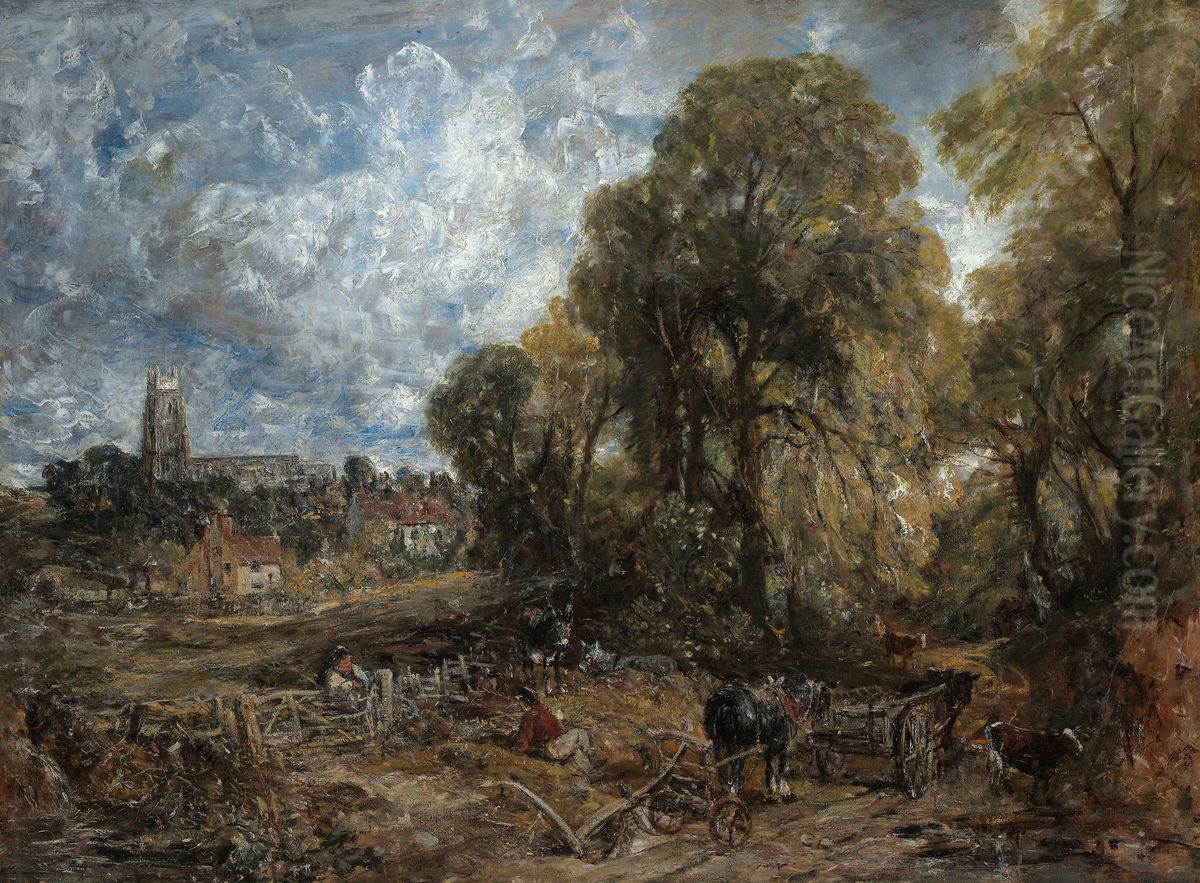 Stoke-by-Nayland Oil Painting by John Constable